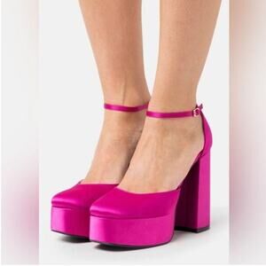Madden Girl Magenta Pink Satin Dion Platform High Heel Pump